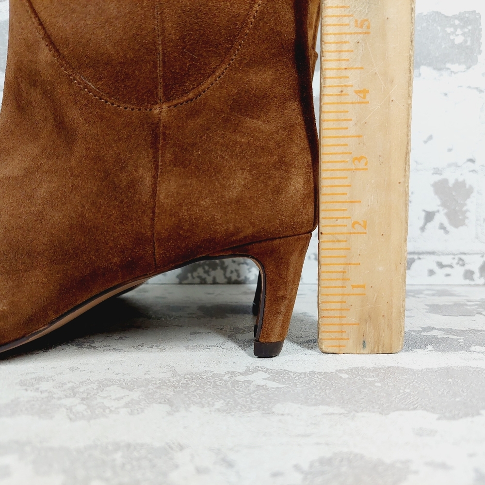 Vince Camuto Brown Suede Knee-High Heeled Boots - Picture 2 of 12
